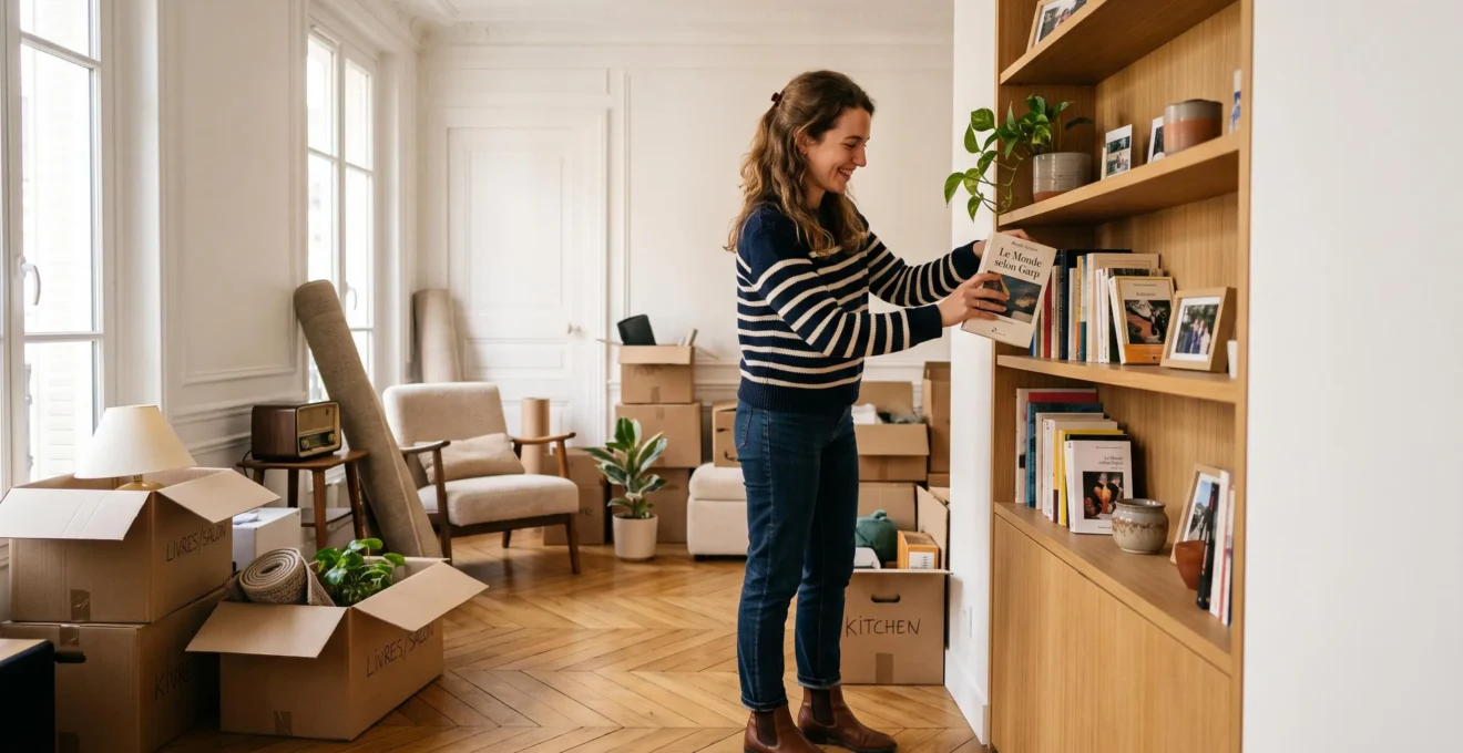 Mère et fille adulte visitant ensemble un appartement vide, discutant dans le salon lumineux